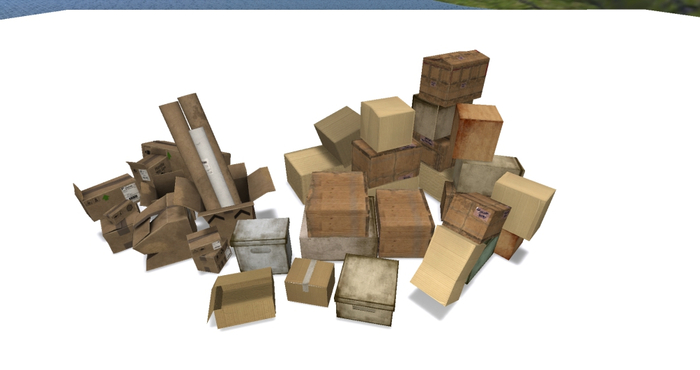 Old cardboard boxes Mesh