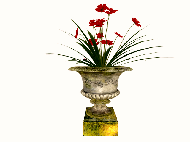 mesh flowers red with ladybug