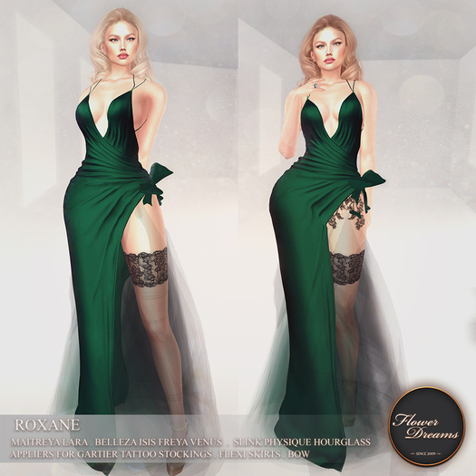 .:FlowerDreams:. Roxane Gown - emerald