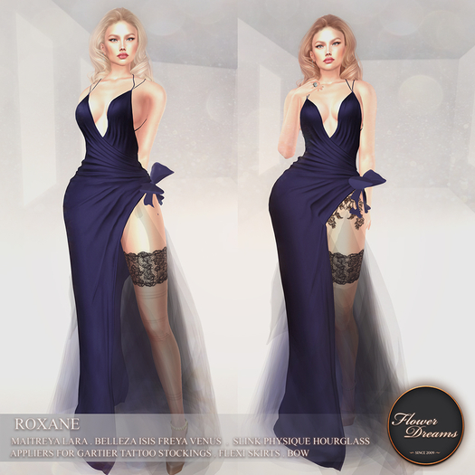 .:FlowerDreams:. Roxane Gown - navy