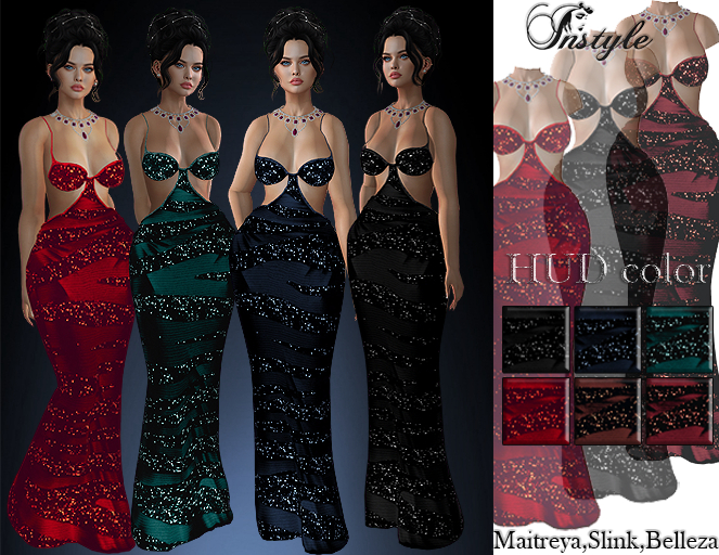 InStyl-Evening dress *Emma2*Fatpac-HUD /Maitreya,Slink,Belleza/