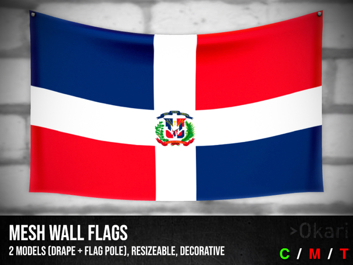 Dominican Republic wall flags (wall flag pole and drape)
