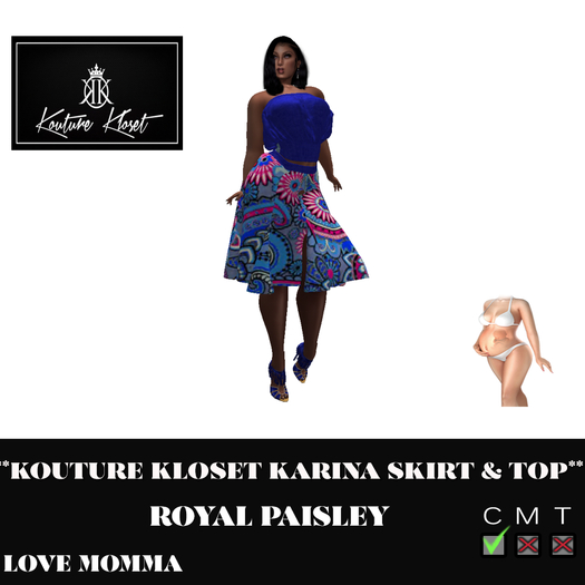 *KK KARINA SET MOMMA BODY  PAISLEY BLUE ADD ME TO UNPACK