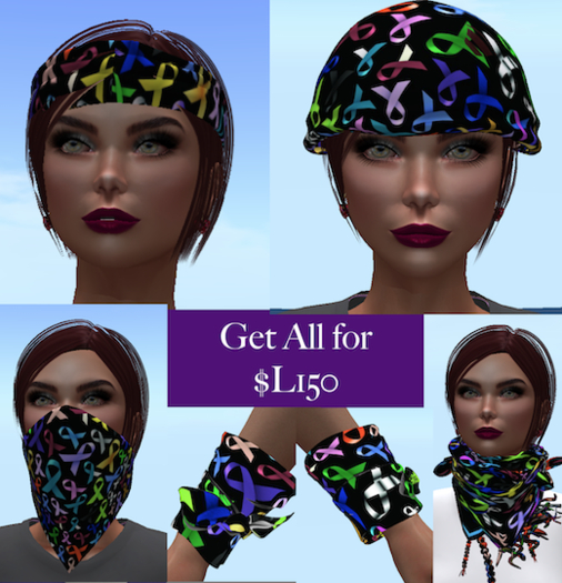 All Colors Ribbon Black Bandana BOX