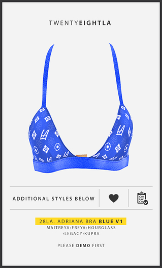28LA. Adriana Bra Blue Designer V1  [Add Me]