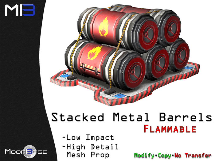 [MB3] Stacked Metal Barrels - Flammable