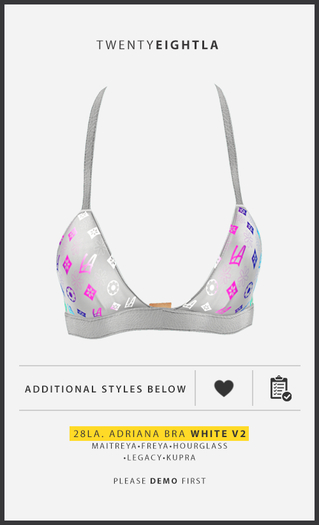 28LA. Adriana Bra White Designer V2  [Add Me]