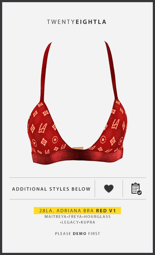 28LA. Adriana Bra Red Designer V1  [Add Me]