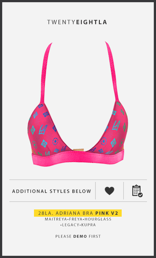 28LA. Adriana Bra Pink Designer V2  [Add Me]