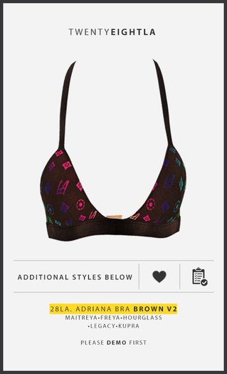 28LA. Adriana Bra Brown Designer V2  [Add Me]