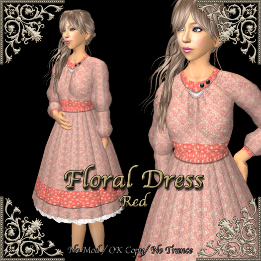 *Miroku*Floral Dress Red