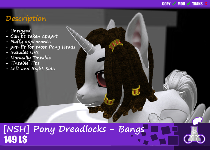 [NSH] Pony Dreadlocks - Bangs