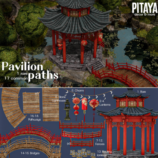 Pitaya - Pavilion paths - red bridge