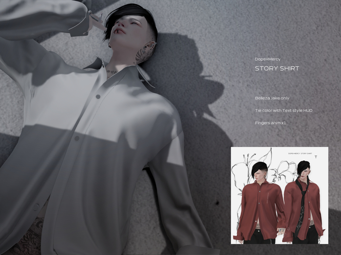 [Dope+Mercy] Story Shirt_T (赤)