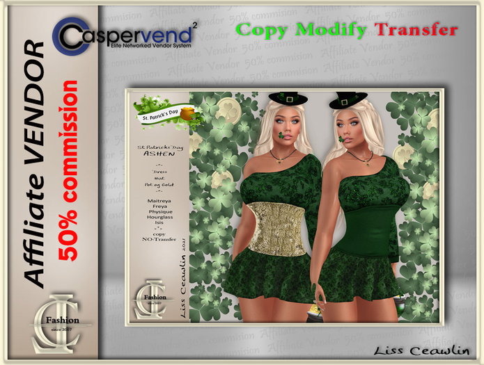 LC Affiliate Vendor [St. Patrick's Day] - Ashen Dress [1 vendo]