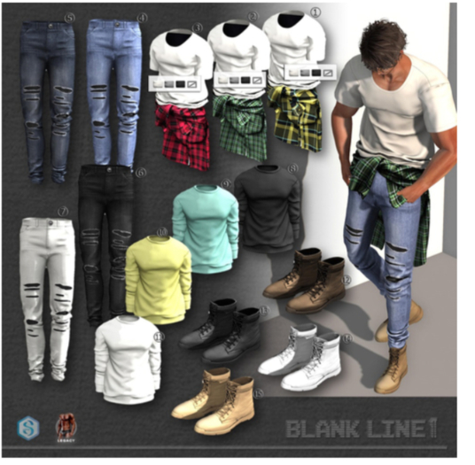 07-BL Spring in the air  (Jeans) [White]Gianni