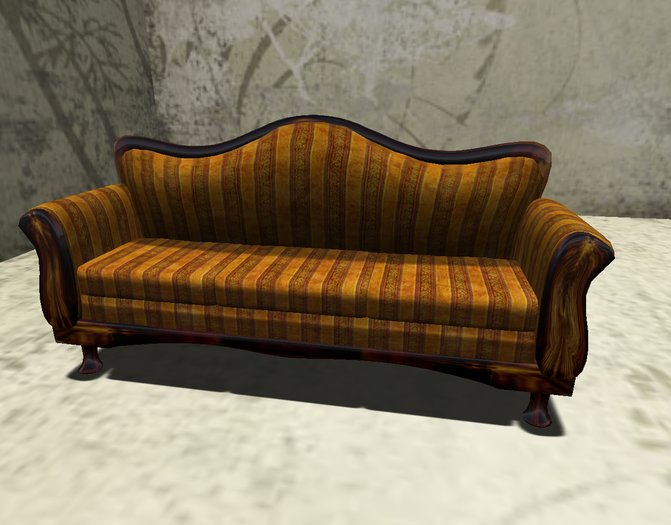 Victorian Sofa - Gold Stripes