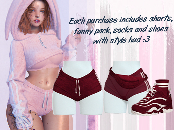 Lunar - Fany Shorts & Socks & Shoes - Raspberry Red