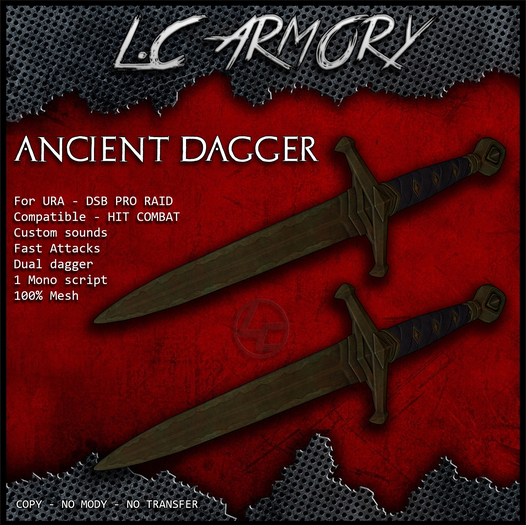 Second Life Marketplace - L.C Armory - Ancient Dagger v1.0 (BOX)