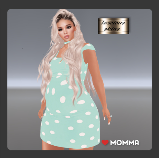 meghan teal spotted dress for  LoveMomma