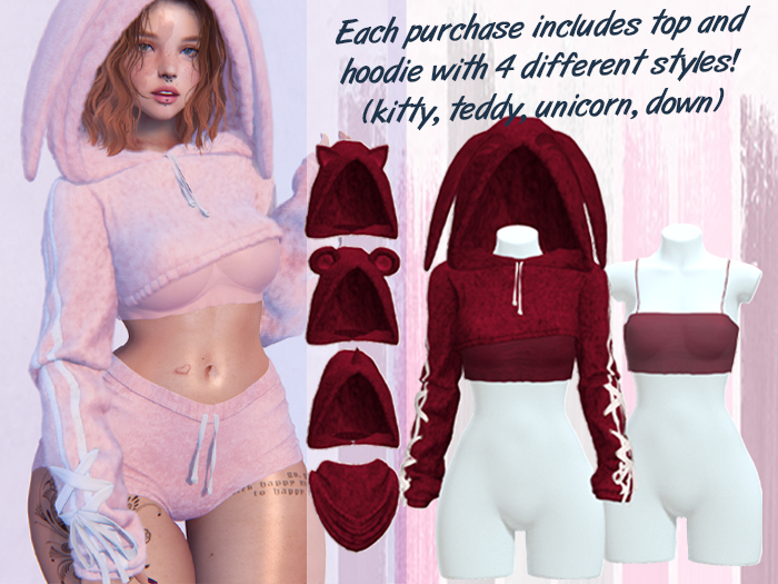 Lunar - Fany Top & Hoodie - Raspberry Red