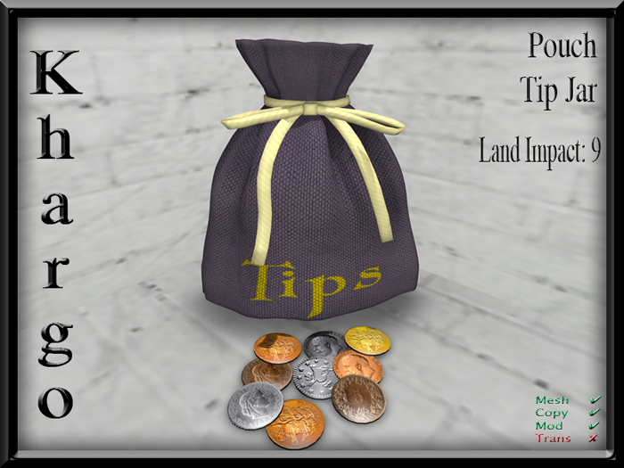 Khargo: Pouch Tip Jar / Tipjar - Configurable / Split Tips