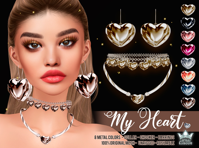 My Heart jewelry - Collars & Earrings - White Queen