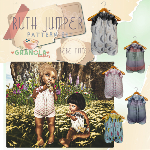 Granola Babies - Ruth Jumper Pattern Set - Stripes