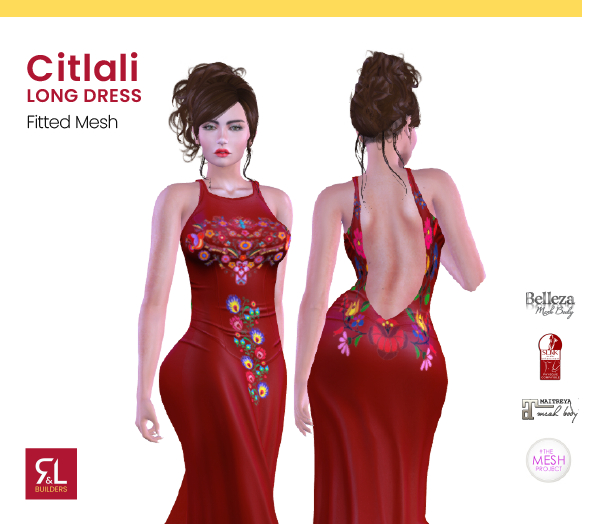 Vestido Largo Citlali (Rojo)