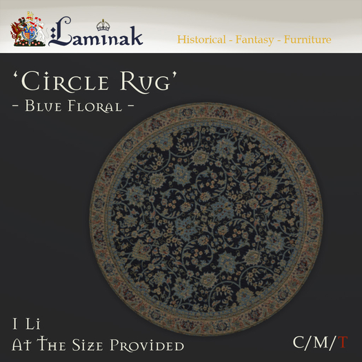 Laminak - Circle Rug - Blue Floral