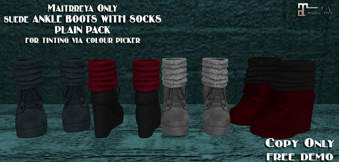 Maitreya Suede Ankle Boots (Plain pack)-DEMO-
