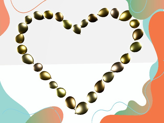 [AE] Celebration Store - 30 Heart Shaped Floor Balloons- Gold