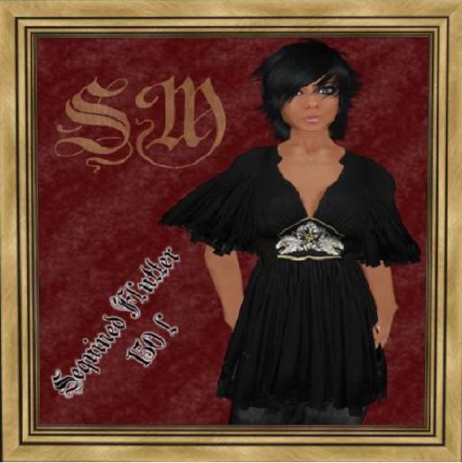 .::SM::. Sequined Flutter Top female designer blouse / top / shirt - resell box -