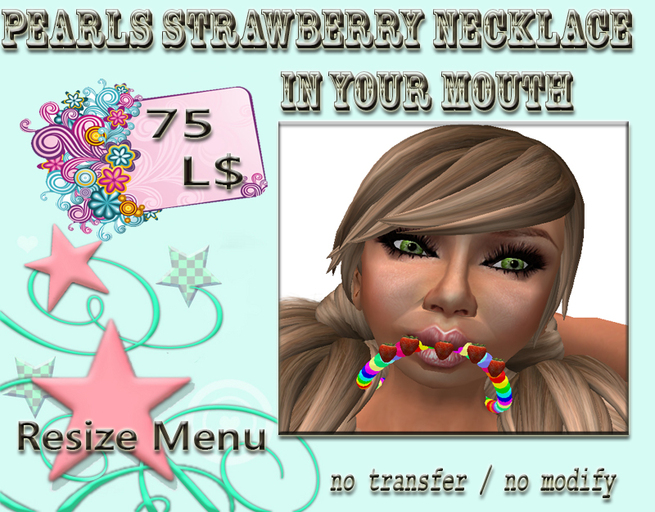 ~A~Pearls Strawberry  Necklace In Your Mouth