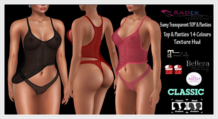 RADEX Mesh Samy All Colours Transparent TOP & Panties
