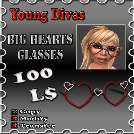 ~A~Big Hearts Glasses