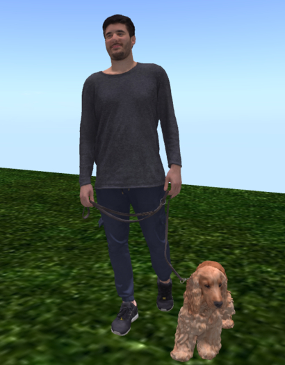 Herbert ohne Maske mit Hund MP