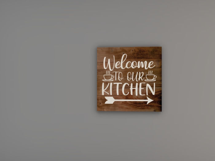 Welcome To Our Kitchen Farmhouse Rustic Wood Sign