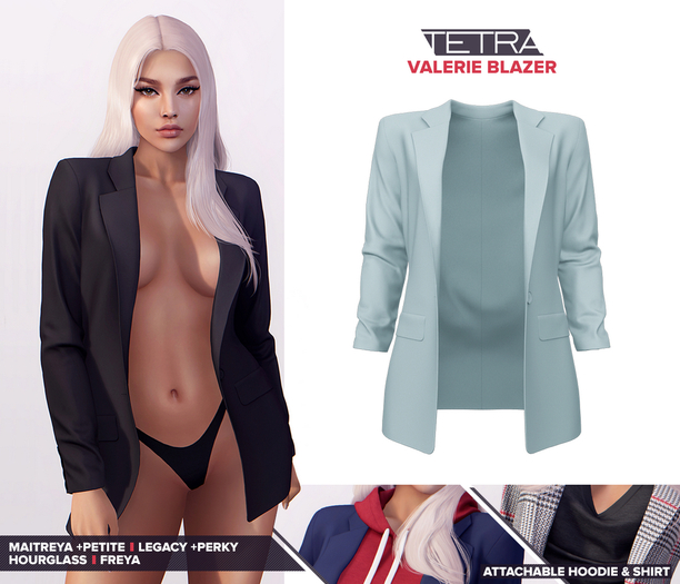 TETRA - Valerie Blazer + Hoodie & Shirt (Aqua)