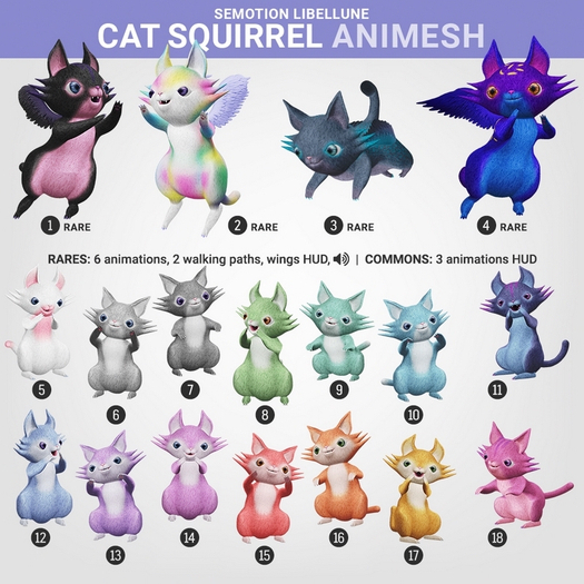 SEmotion Libellune Cat Squirrel Animesh #1 RARE