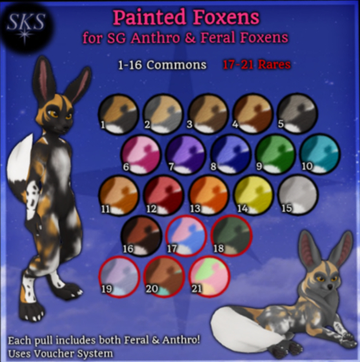 SKS Painted Foxens - 20 RARE Verdigris Voucher (wear)