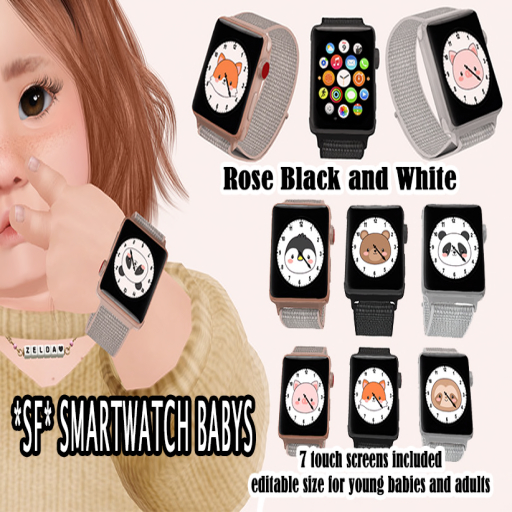 *SF* Smartwatch Babys  BLACK - OPEN