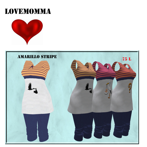 Striped Top Capri Amarillo