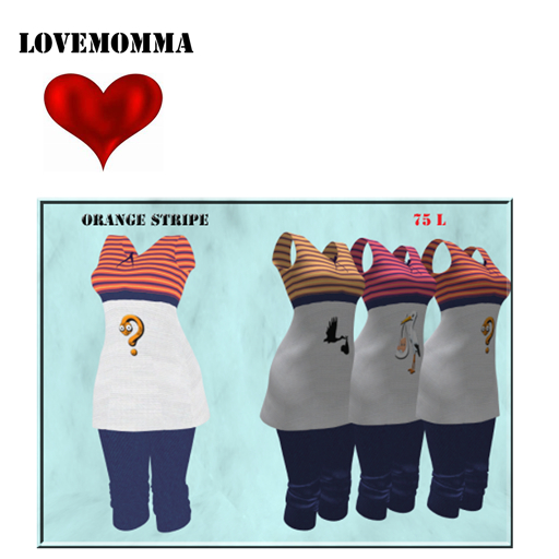 Striped Top Capri Orange