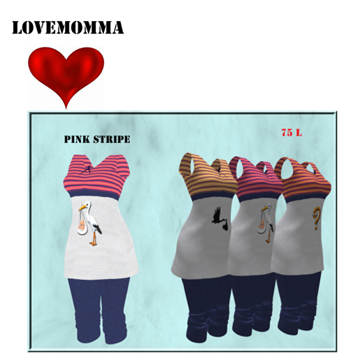 Striped Top Capri Pink