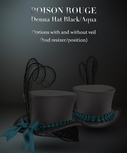 POISON ROUGE Denna Hat Black/Aqua