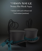 POISON ROUGE Denna Hat Black/Aqua