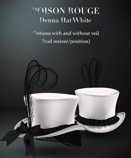 POISON ROUGE Denna Hat White