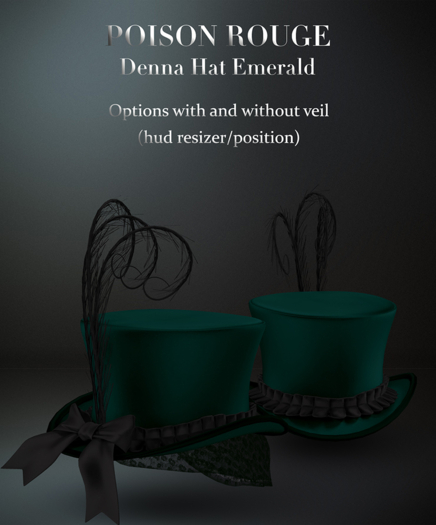 POISON ROUGE Denna Hat Emerald