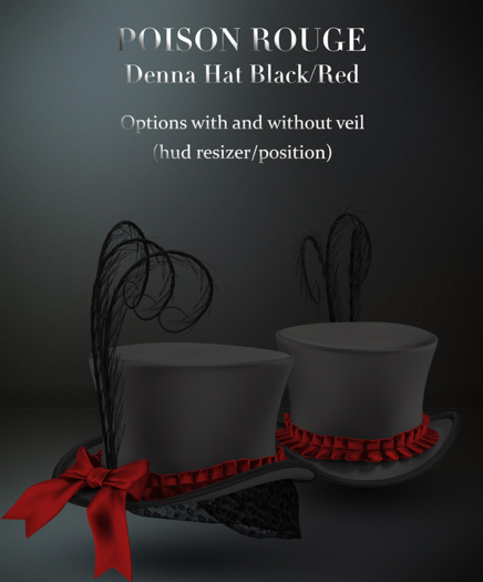 POISON ROUGE Denna Hat Black/Red